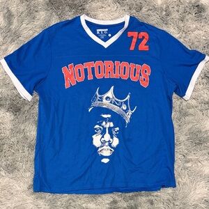 The Notorious B.I.G. Mens 3XL Mesh Jersey Tee Blue Notorious 72 Brooklyn